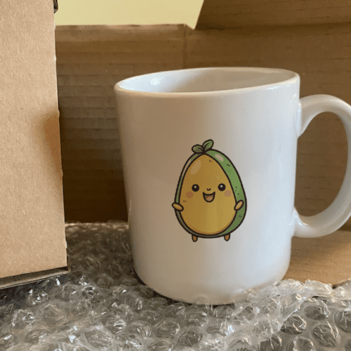 Kawaii Avocado Mug with Color Inside photo review