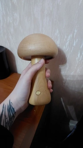 Mushroom Table Lamp, Night Light Wooden Texture photo review