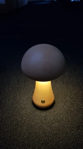 Mushroom Table Lamp, Night Light Wooden Texture photo review