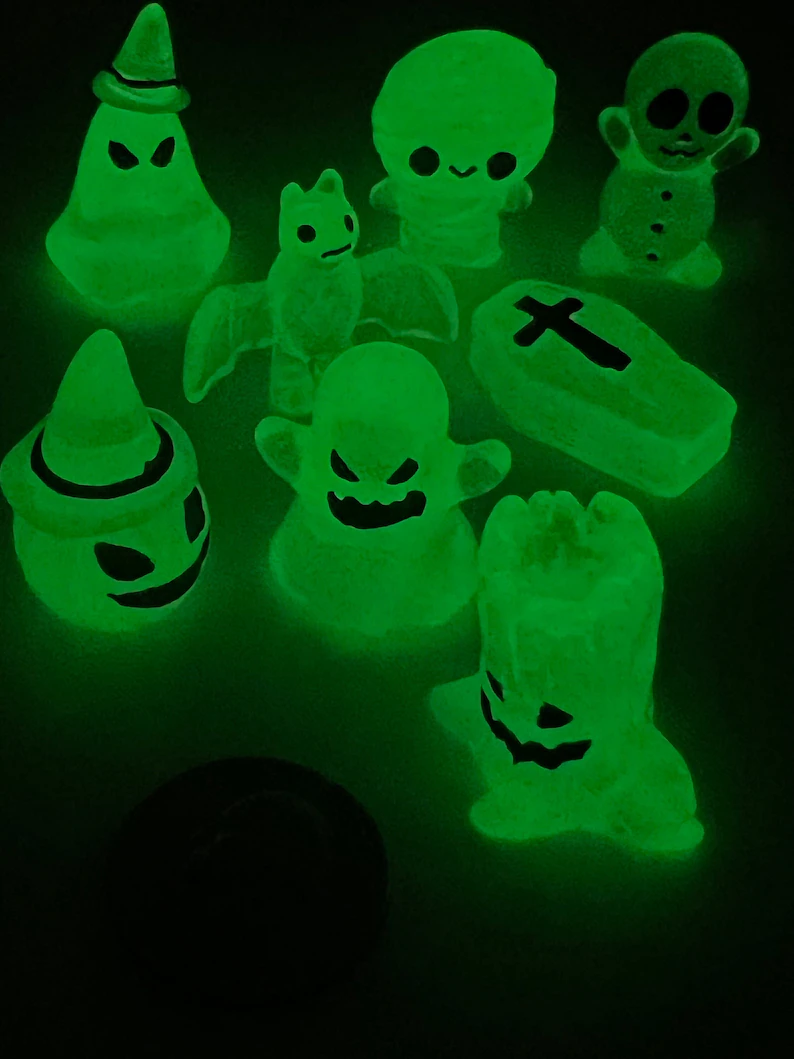 Halloween Ghost Glow in the Dark Figurines Set 8pcs photo review