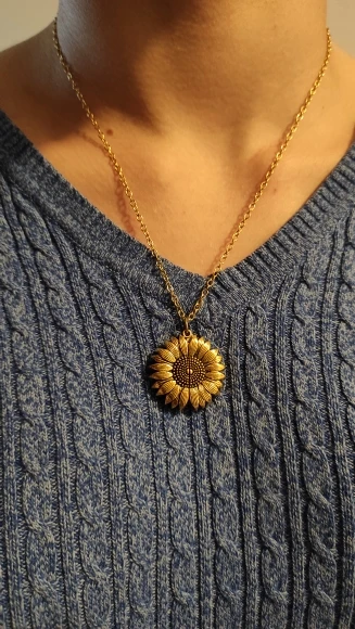 "You Are My Sunshine" Sunflower Necklace photo review