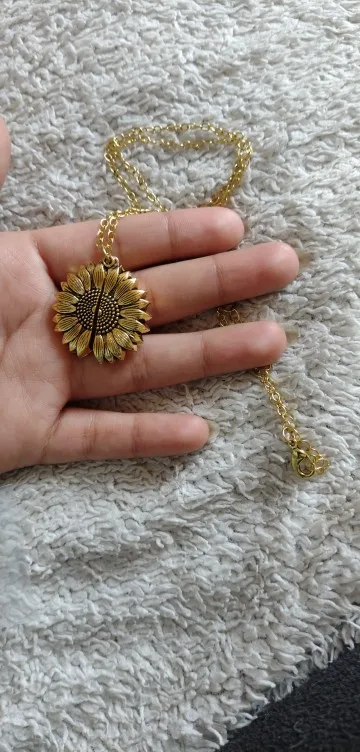 "You Are My Sunshine" Sunflower Necklace photo review