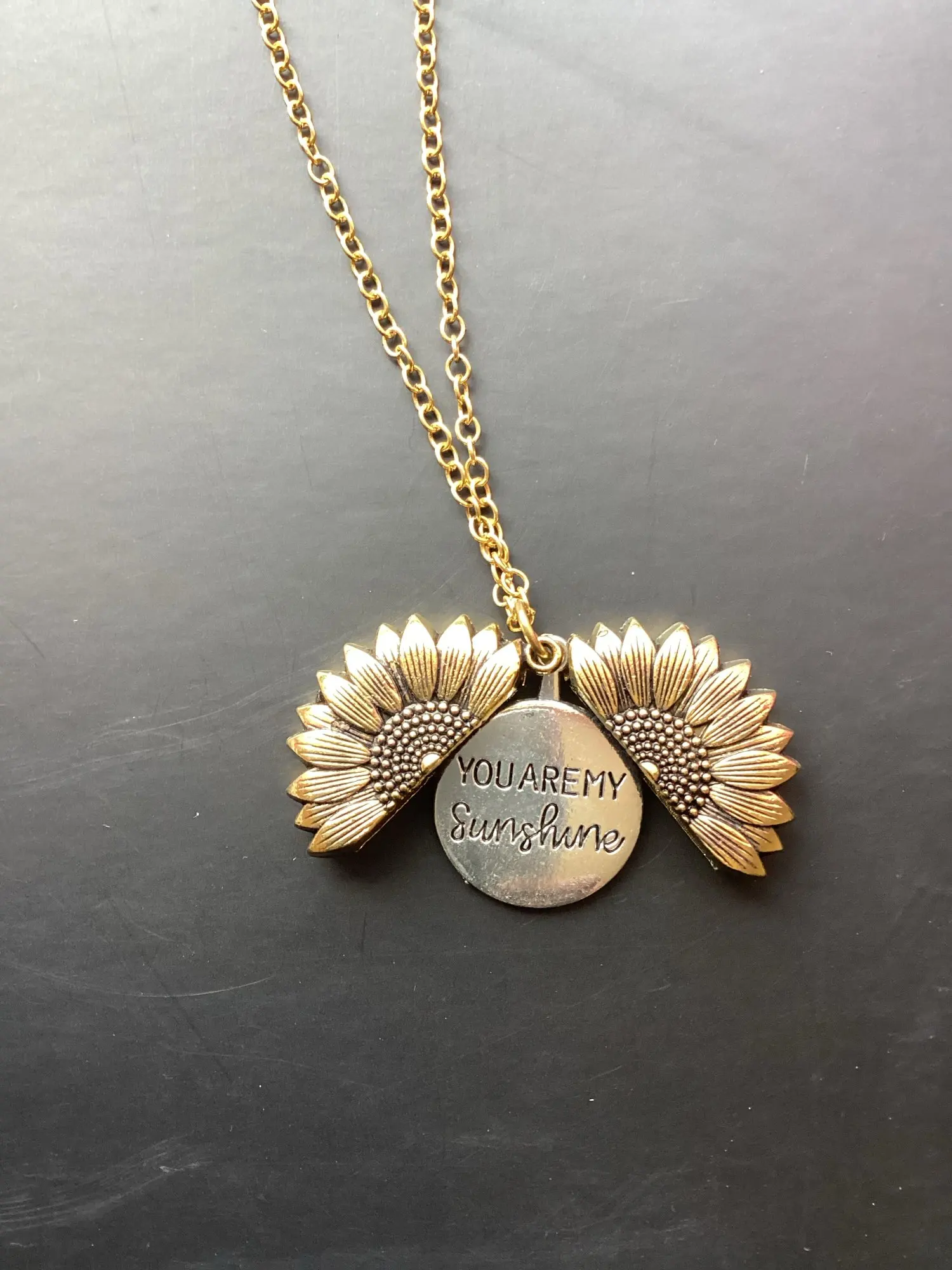 "You Are My Sunshine" Sunflower Necklace photo review