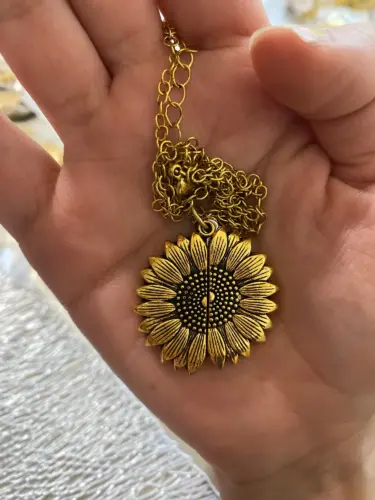 "You Are My Sunshine" Sunflower Necklace photo review