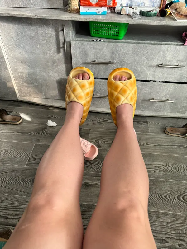 Kawaii Pineapple Bread Slippers photo review