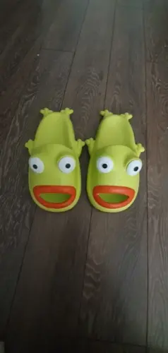 Kawaii Big Eyed Frog Slippers photo review