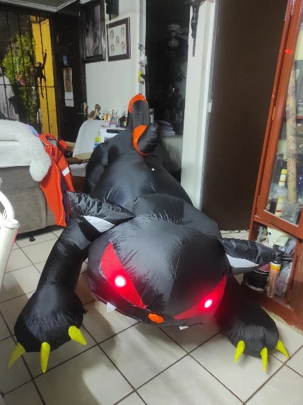 1.8m Inflatable Black Cat Halloween Decoration with Shaking Head and LED Ghost Lights photo review