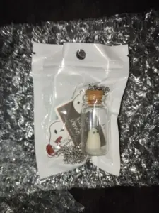 Glow In The Dark Ghost in A Bottle Pendant, Halloween Necklace photo review