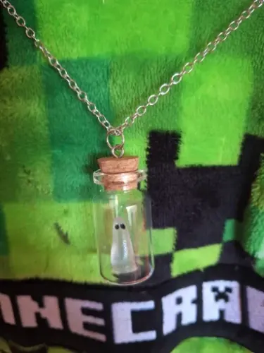 Glow In The Dark Ghost in A Bottle Pendant, Halloween Necklace photo review