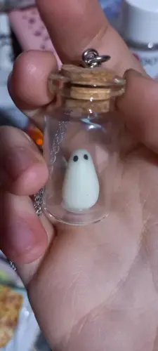 Glow In The Dark Ghost in A Bottle Pendant, Halloween Necklace photo review