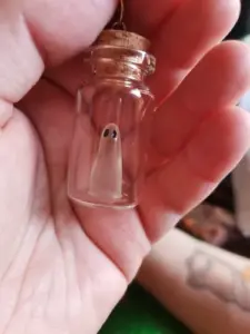 Glow In The Dark Ghost in A Bottle Pendant, Halloween Necklace photo review