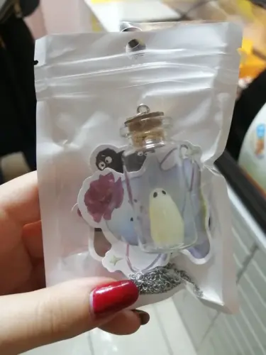 Glow In The Dark Ghost in A Bottle Pendant, Halloween Necklace photo review