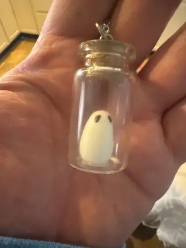 Glow In The Dark Ghost in A Bottle Pendant, Halloween Necklace photo review