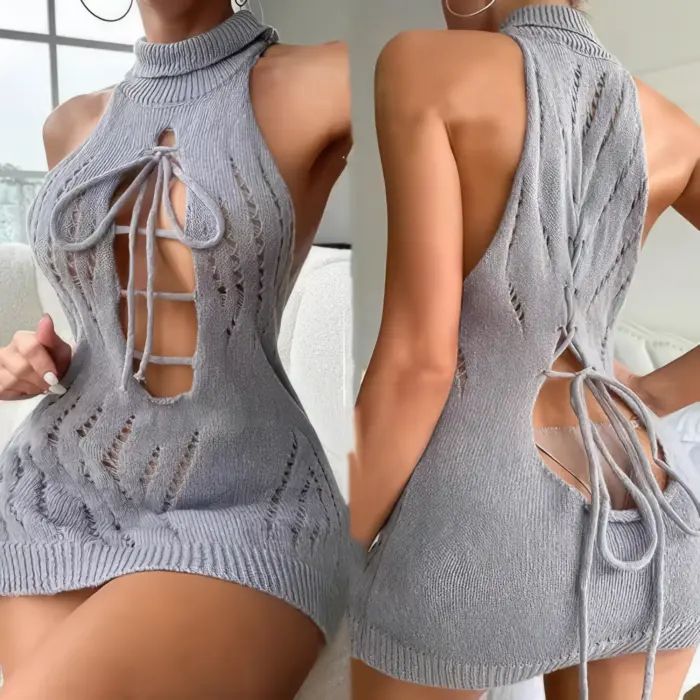 Hollow-Out Lace Virgin Killer Sweater