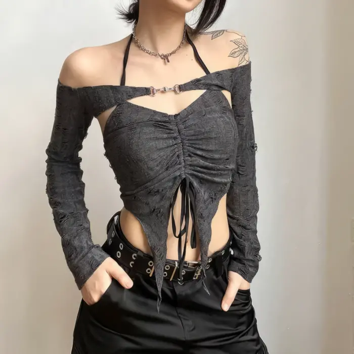 Cute Goth Grunge Aesthetic Two-Piece Top