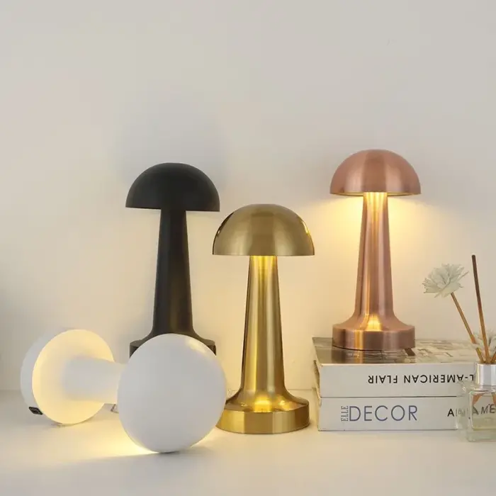 Dumbbell Base Mushroom Table Lamp