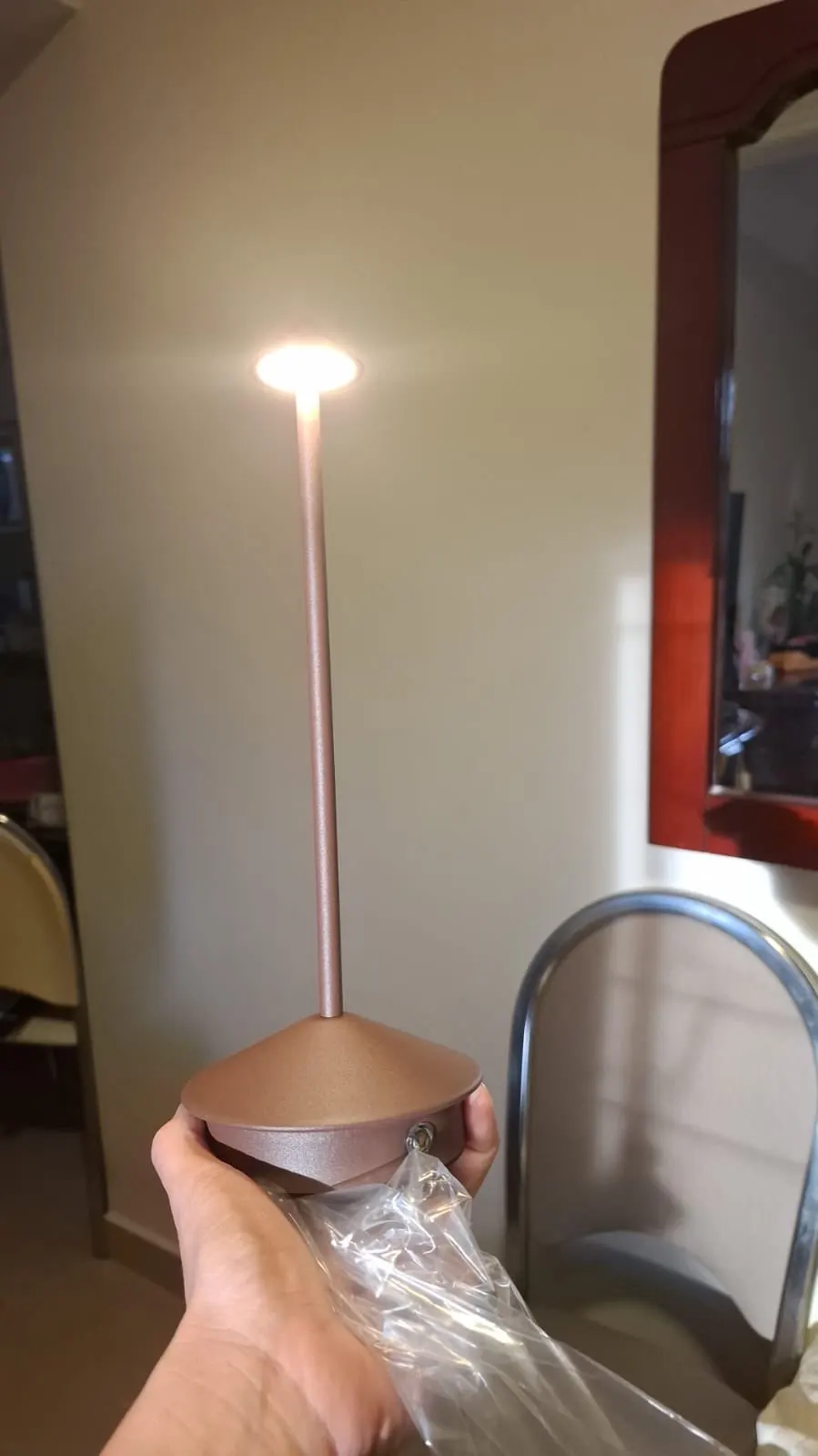Big Base Small Cap Rechargeable Mushroom Table Lamp photo review