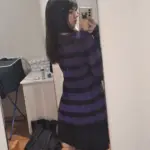 Pastel Goth Striped Purple Sweater Dress photo review