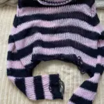 Pastel Goth Striped Purple Sweater Dress photo review