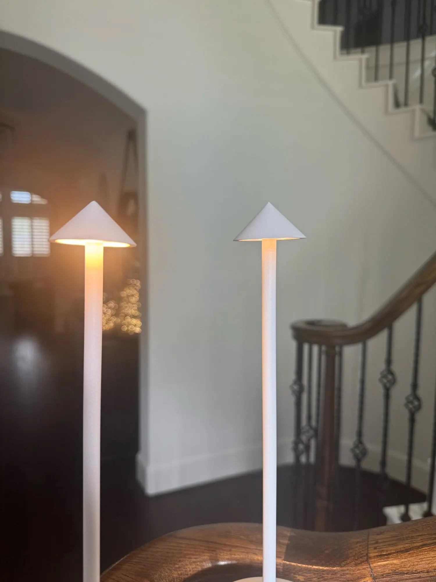 Click to view full screen Big Base Small Cap Rechargeable Mushroom Table Lamp photo review