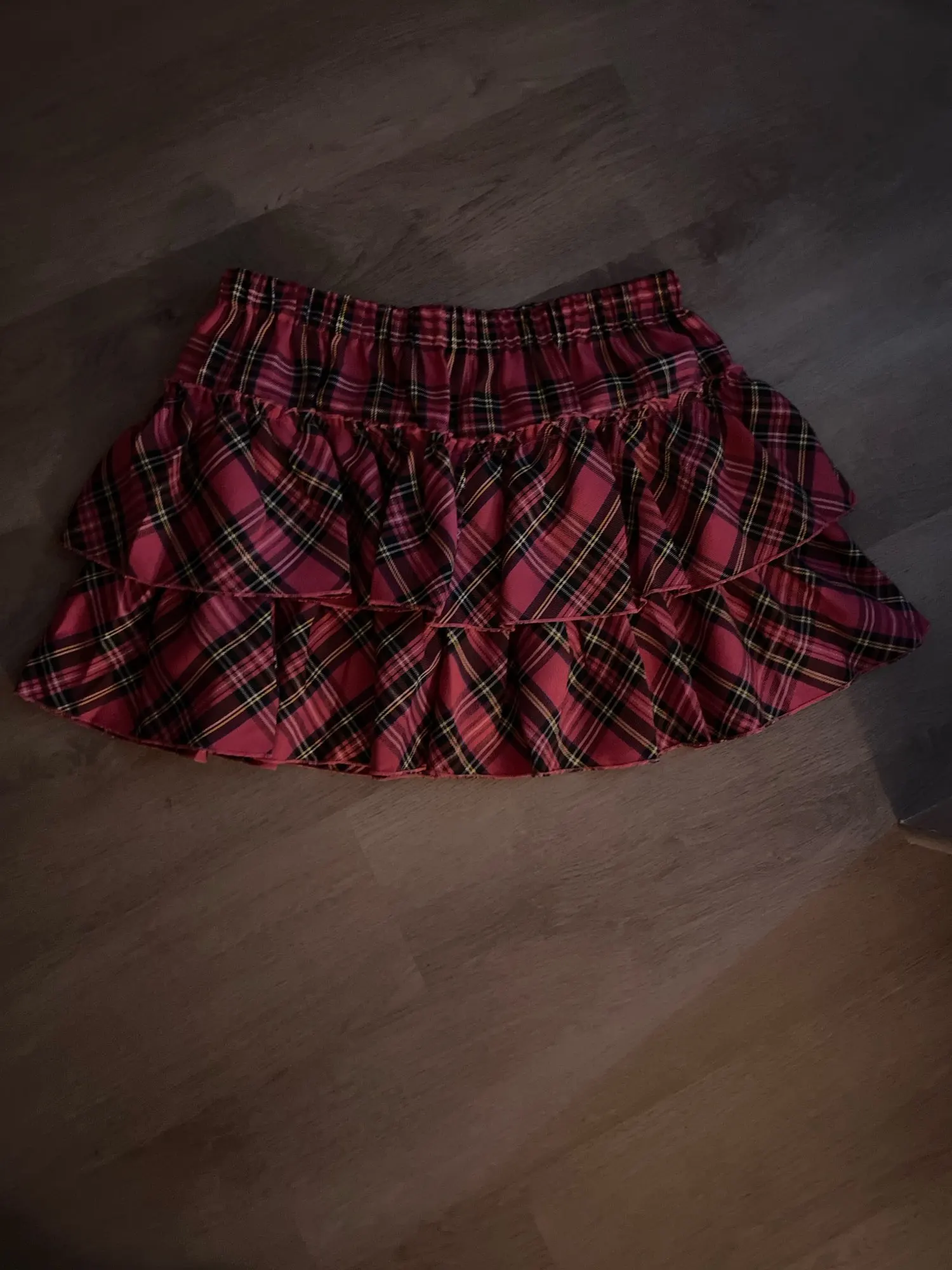 Cute Goth Plaid Pattern High Waist Pleated Skirt photo review