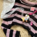 Pastel Goth Striped Purple Sweater Dress photo review