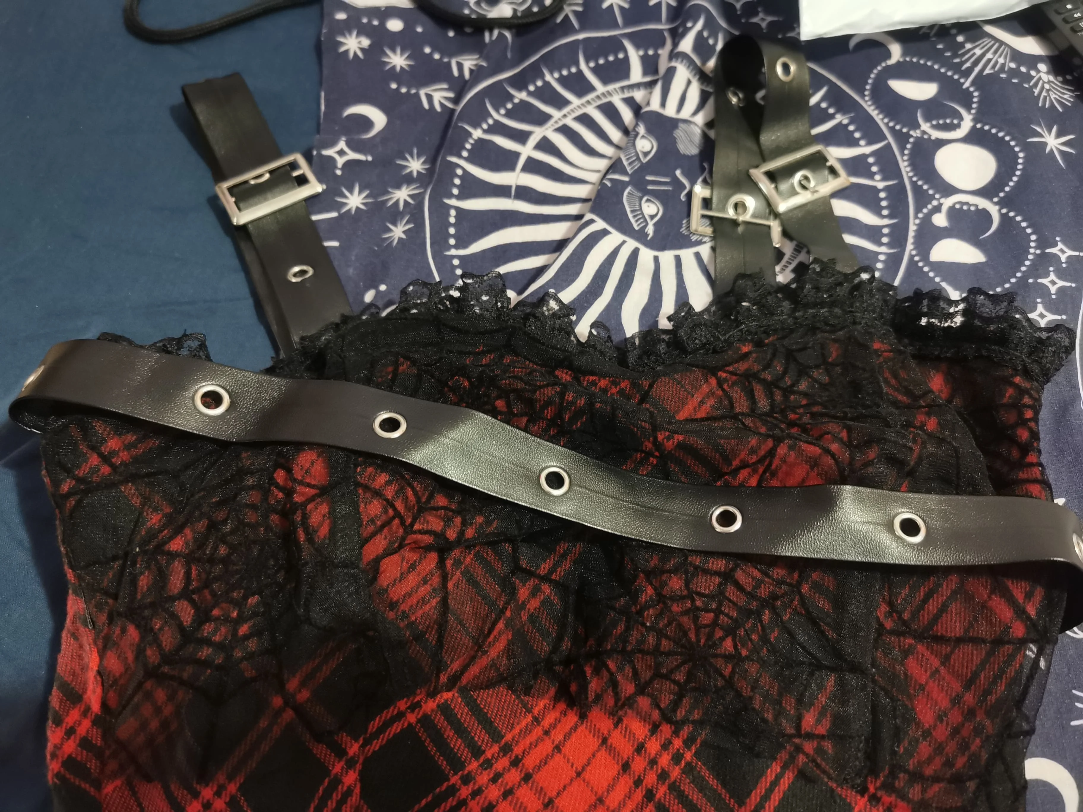 Cute Goth Red Plaid Dress photo review